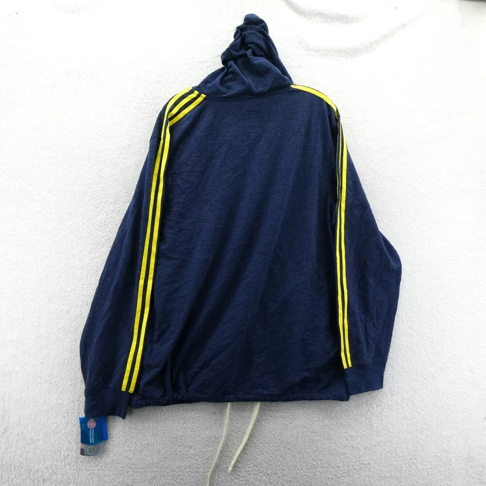 Michigan Wolverines Hoodie Mens Large Blue Yellow Retro Adidas‎ College Vtg New